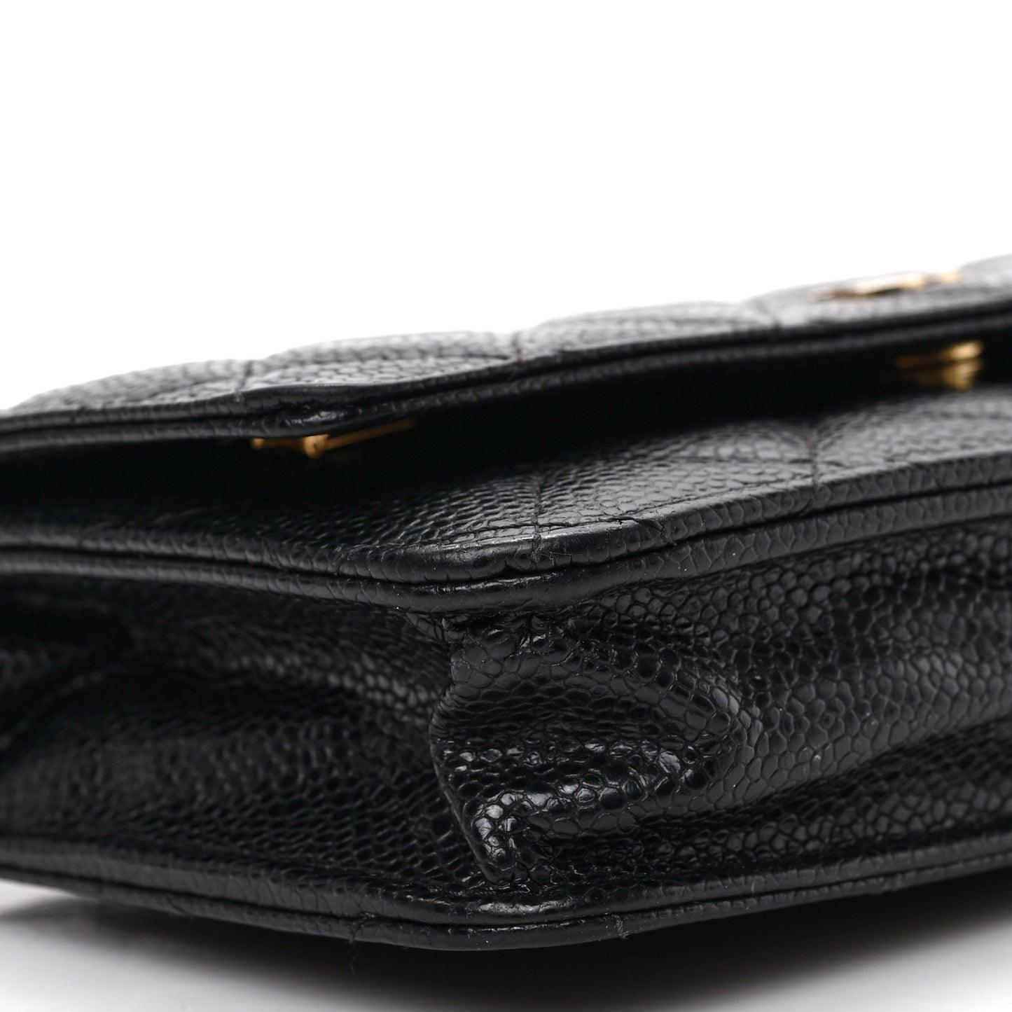 Caviar Quilted Wallet on Chain WOC Black