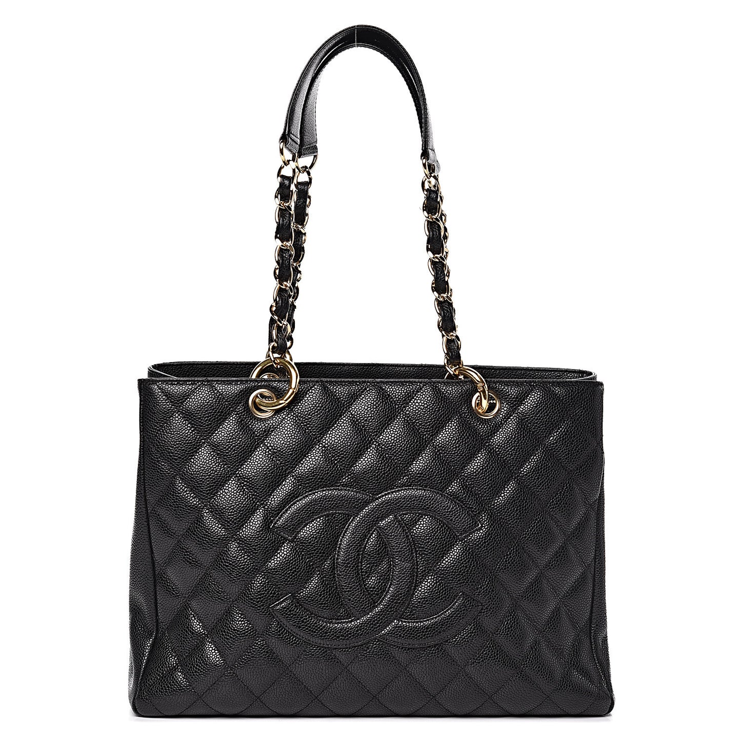 Caviar Quilted Grand Shopping Tote GST Black