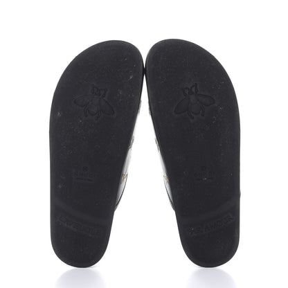 Gucci Calfskin Bee Star Embroidered Mens Horsebit River Slippers 8 Black 5 of 8