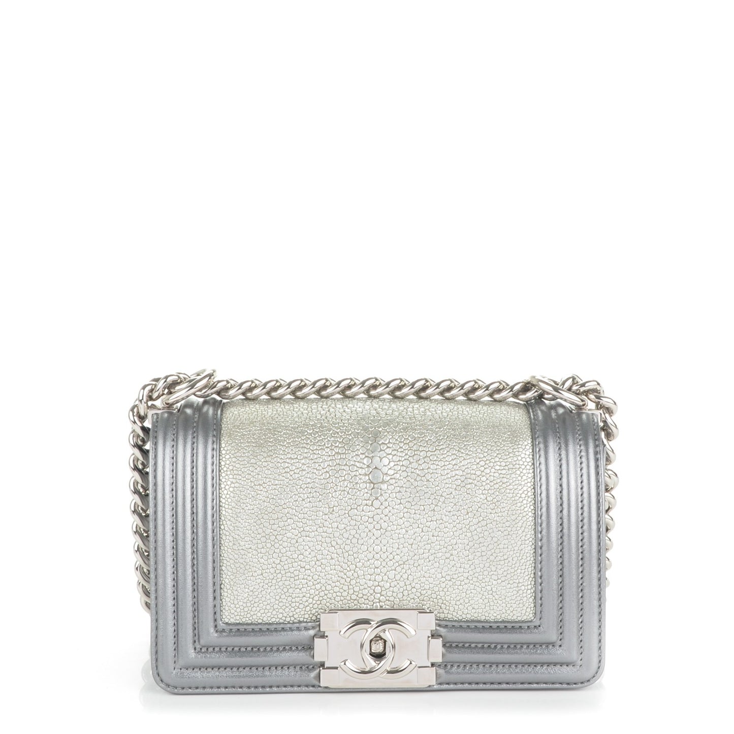 Galuchat Stingray Small Boy Flap Silver