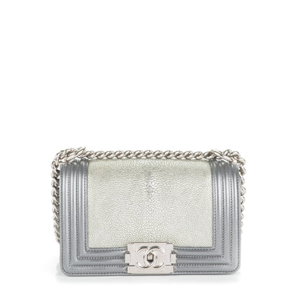 Chanel Galuchat Stingray Small Boy Flap Silver 1 of 7
