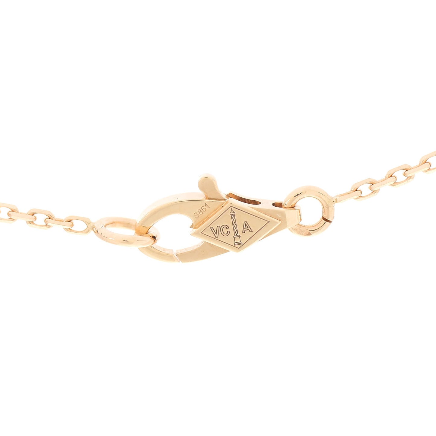 18K Yellow Gold Mother of Pearl Sweet Alhambra Pendant Necklace