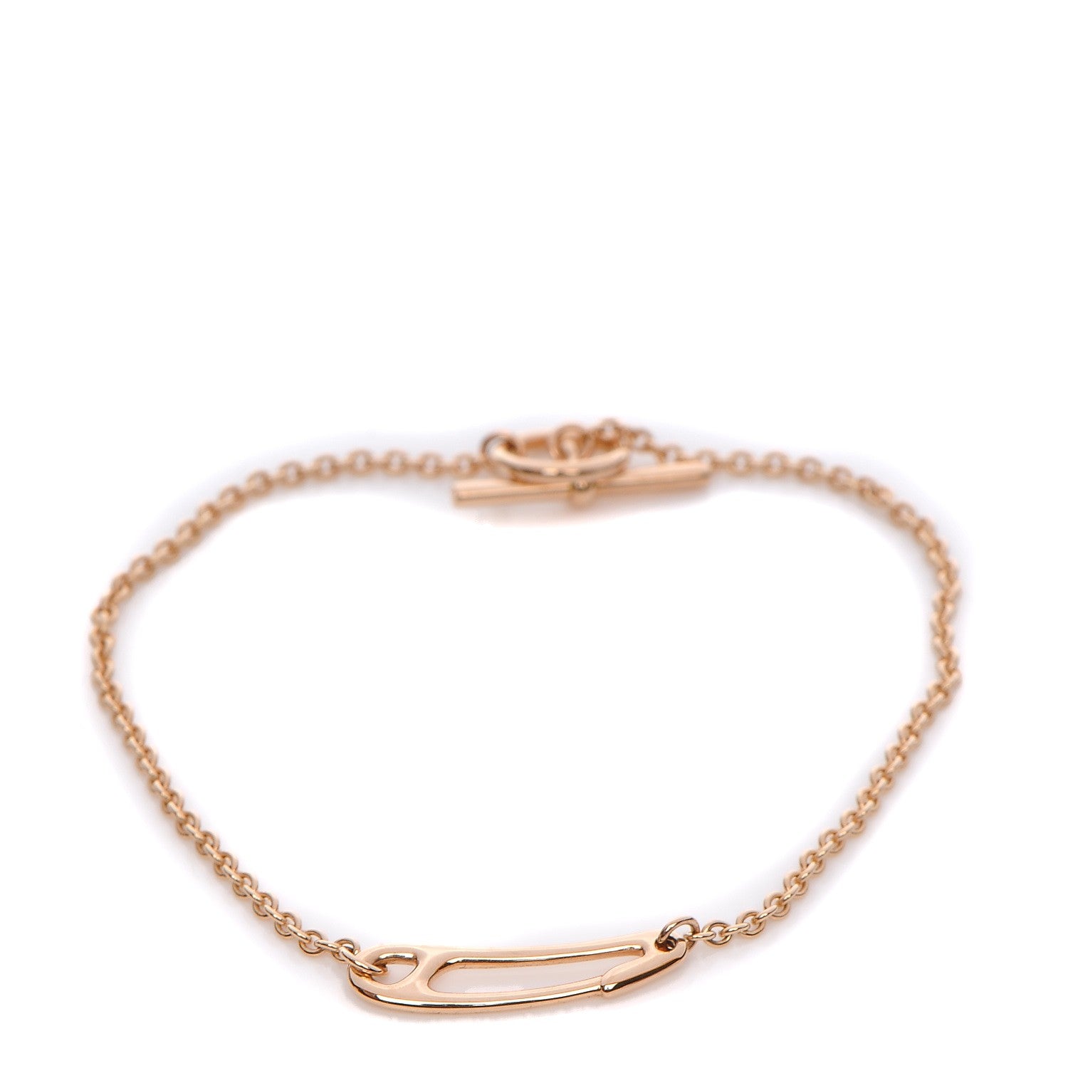 Hermes 18K Rose Gold Mini Chaine d'Ancre Punk Bracelet ST 3 of 7