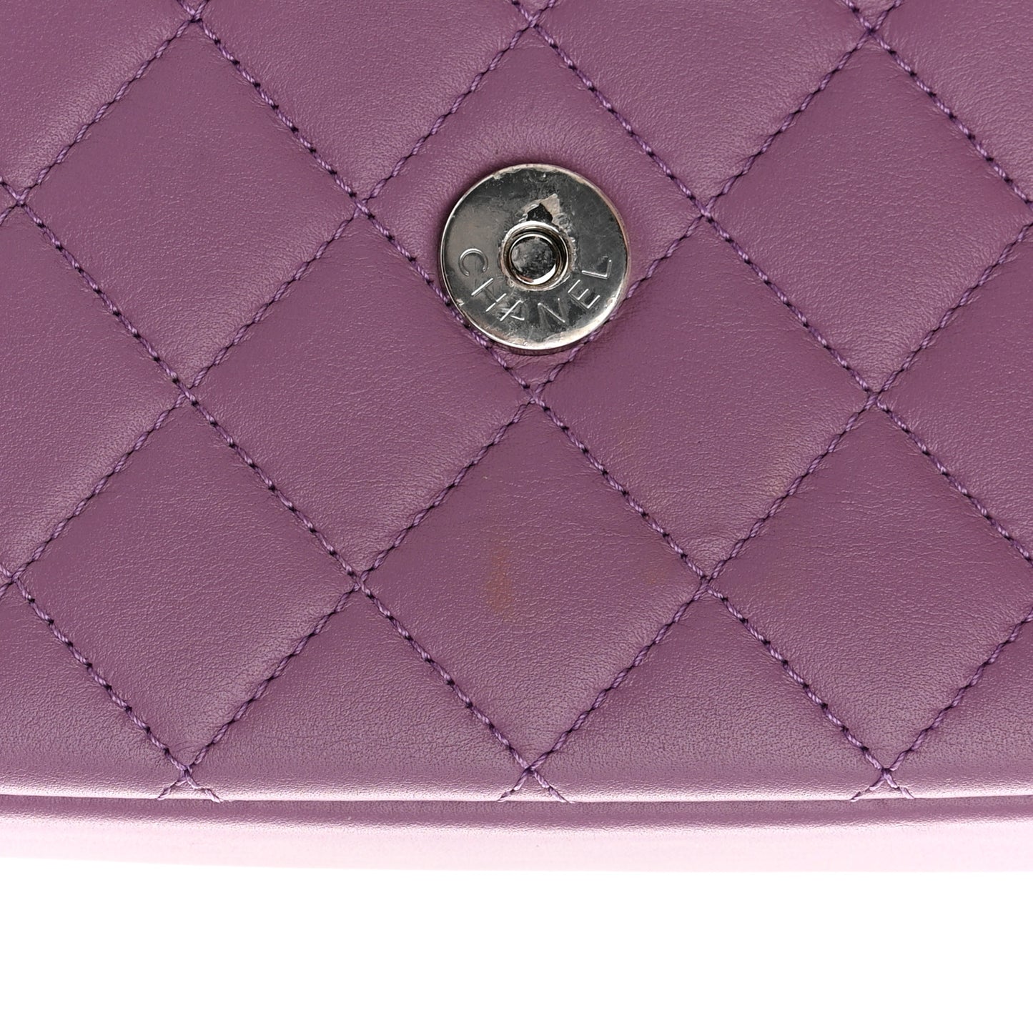 Lambskin Quilted Small CC Filigree Flap Purple