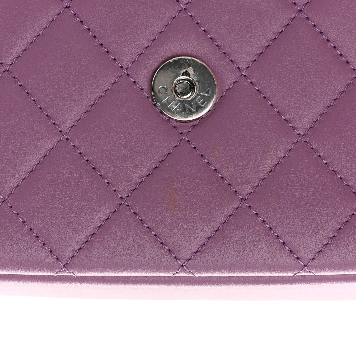 Chanel Lambskin Quilted Small CC Filigree Flap Purple 14 of 16