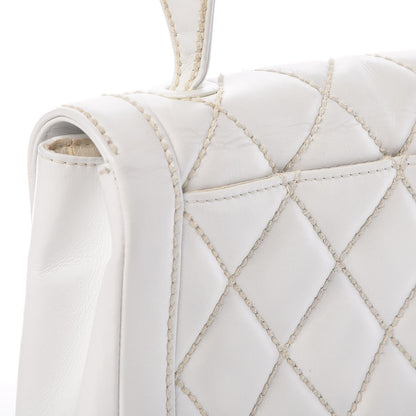 Chanel Calfskin Quilted Wild Stitch Flap White 10 of 13