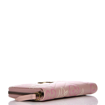 Gucci Calfskin Matelasse GucciGhost GG Marmont Zip Around Wallet Perfect Pink Rosa Ivory 4 of 8