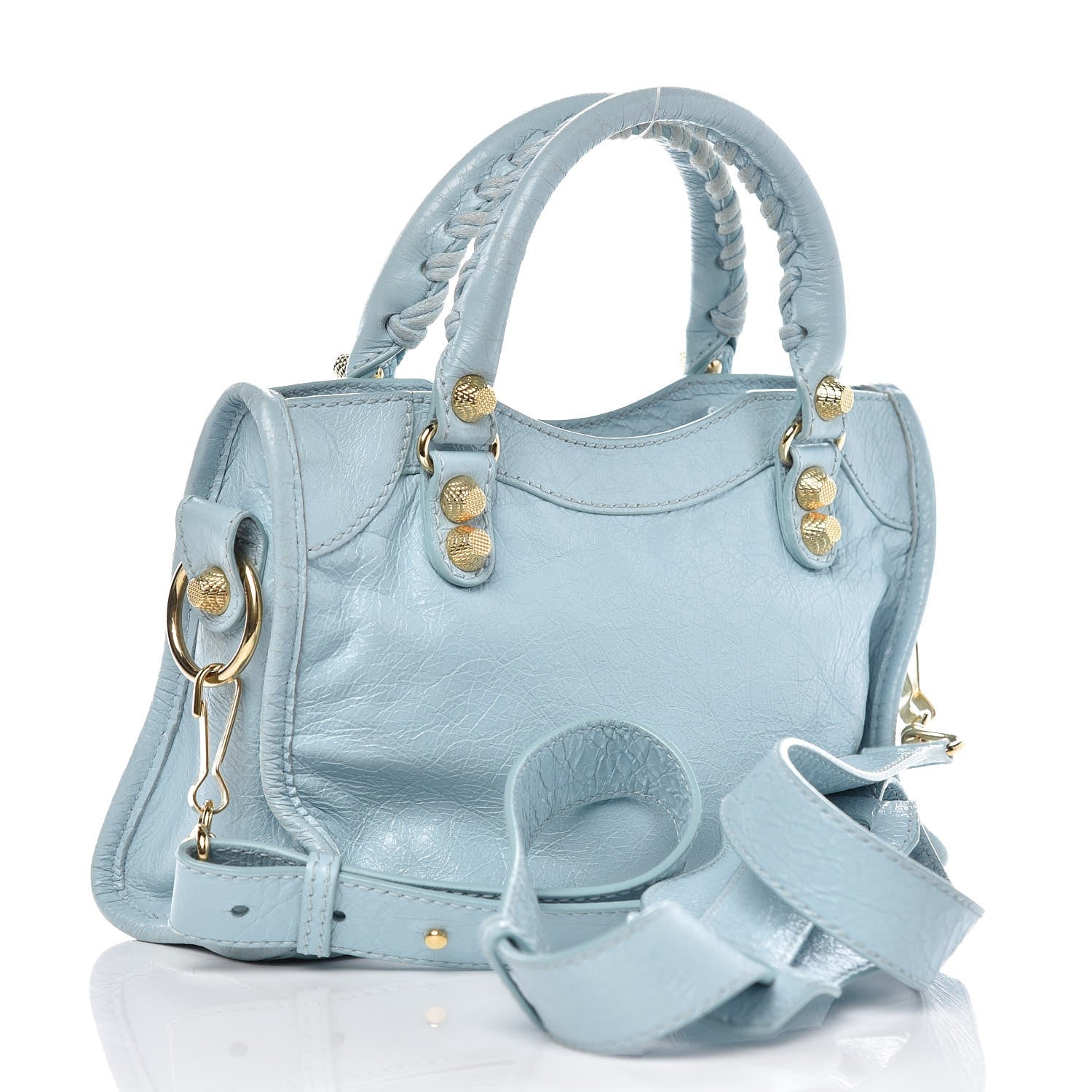 Balenciaga Agneau Giant 12 Gold Hardware Mini City Bleu Dragee 3 of 8