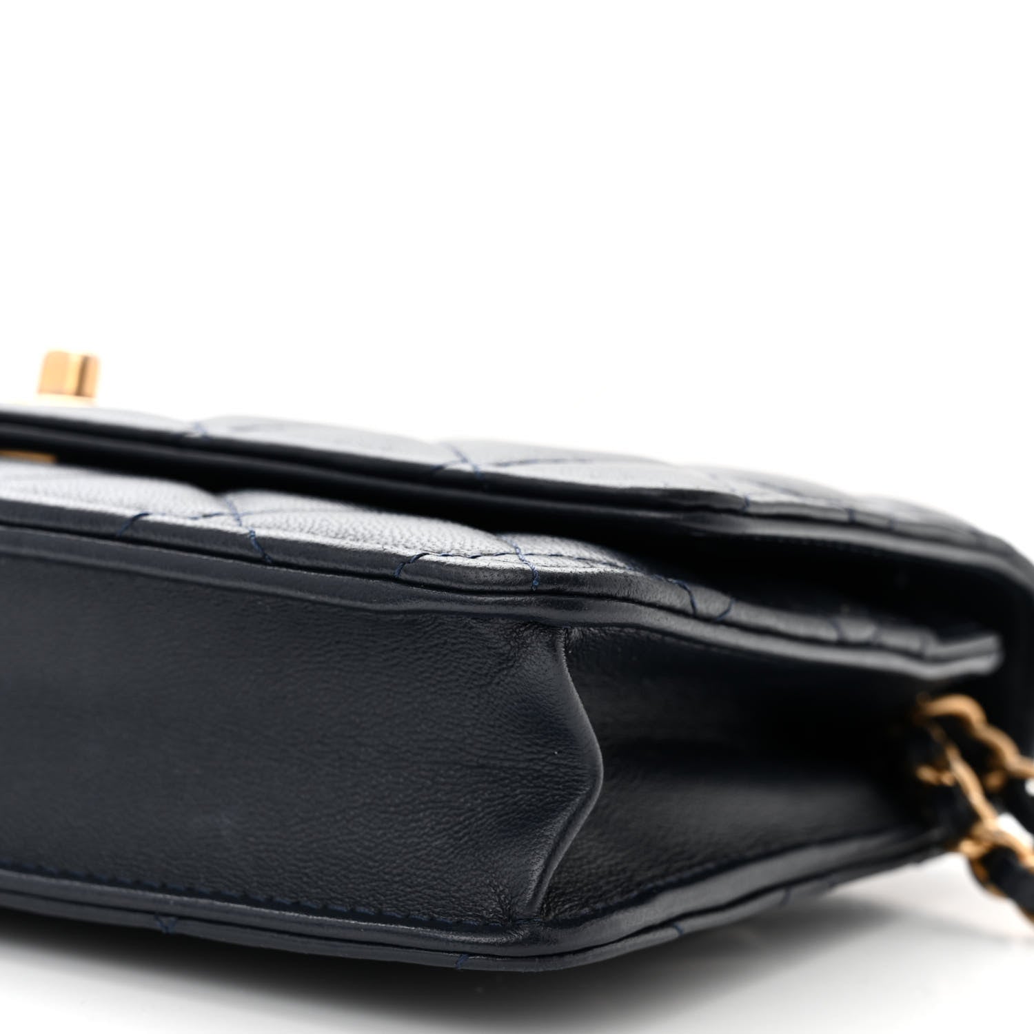 Chanel Lambskin Quilted Pearl Crush Wallet on Chain WOC Navy 11 of 11