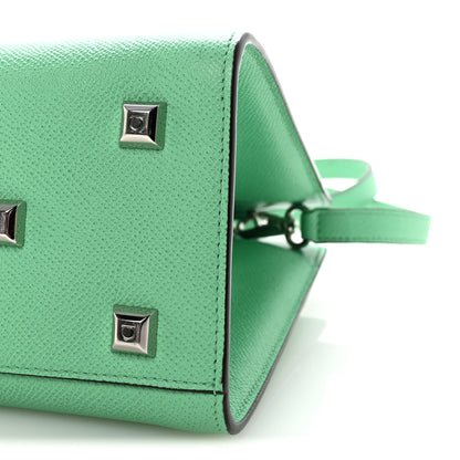 Salvatore Ferragamo Hammered Calfskin Small The Studio Box Bag Fresh Mint 9 of 9