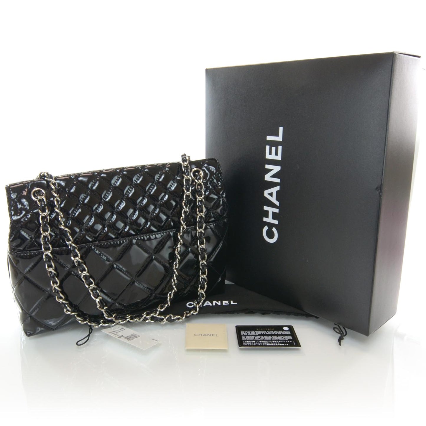 Vinyl Quilted In the Business Flap Bag Black