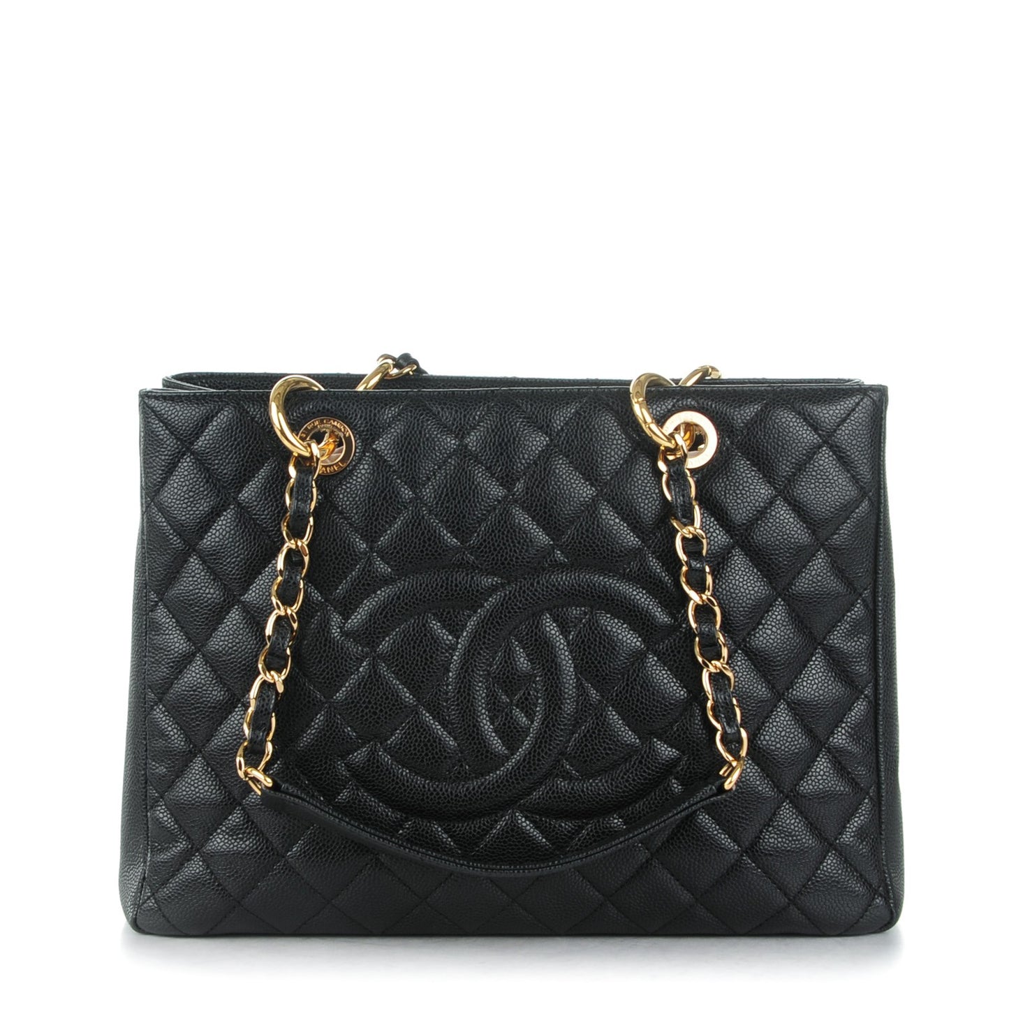Caviar Quilted Grand Shopping Tote GST Black