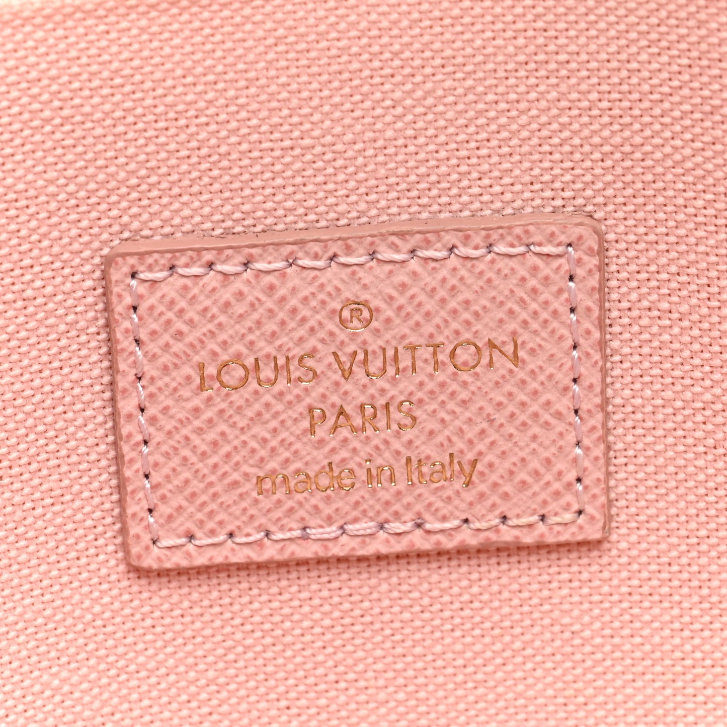 Damier Azur Pochette Felicie Chain Wallet Rose Ballerine