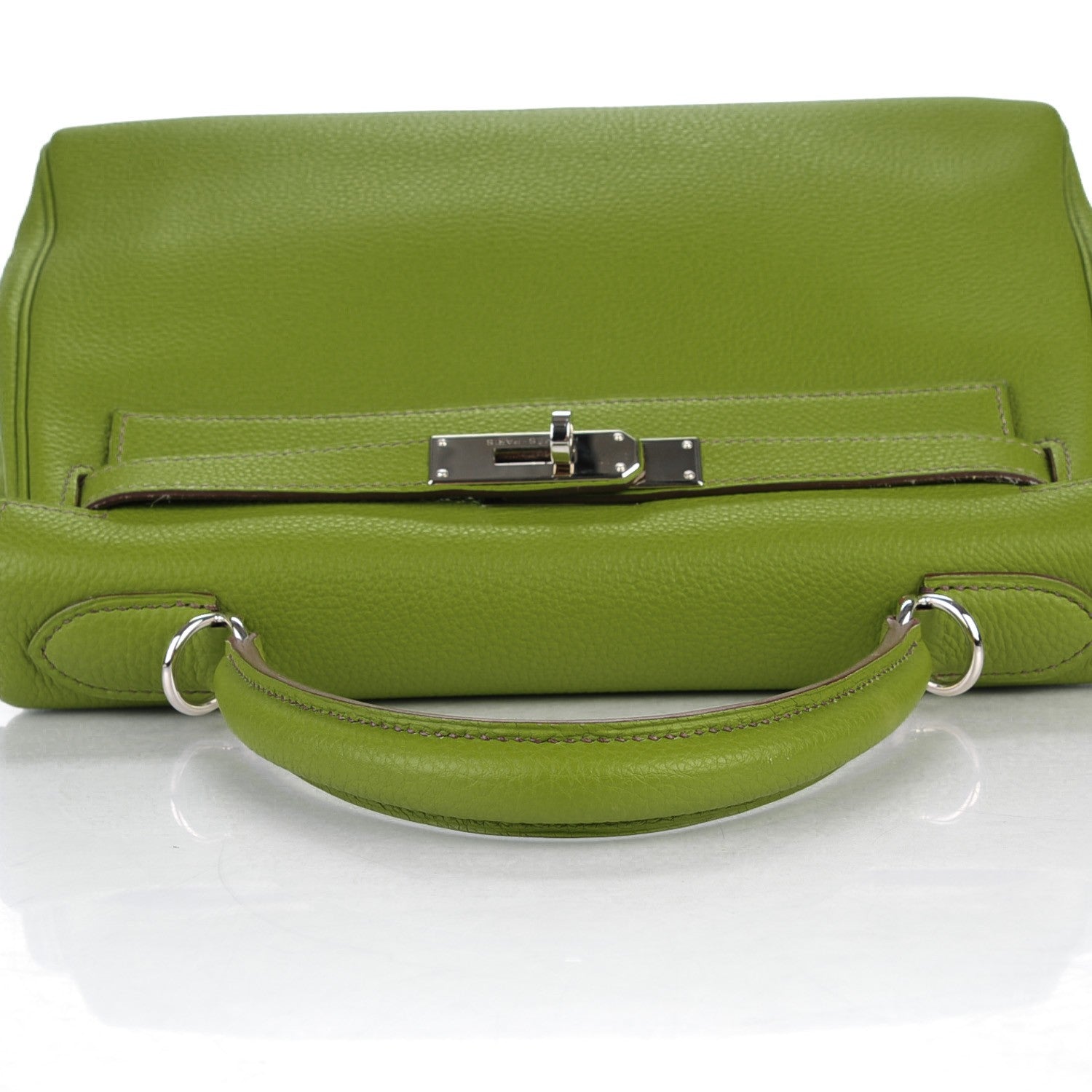Hermes Taurillon Clemence Kelly Retourne 28 Vert Anis 12 of 27