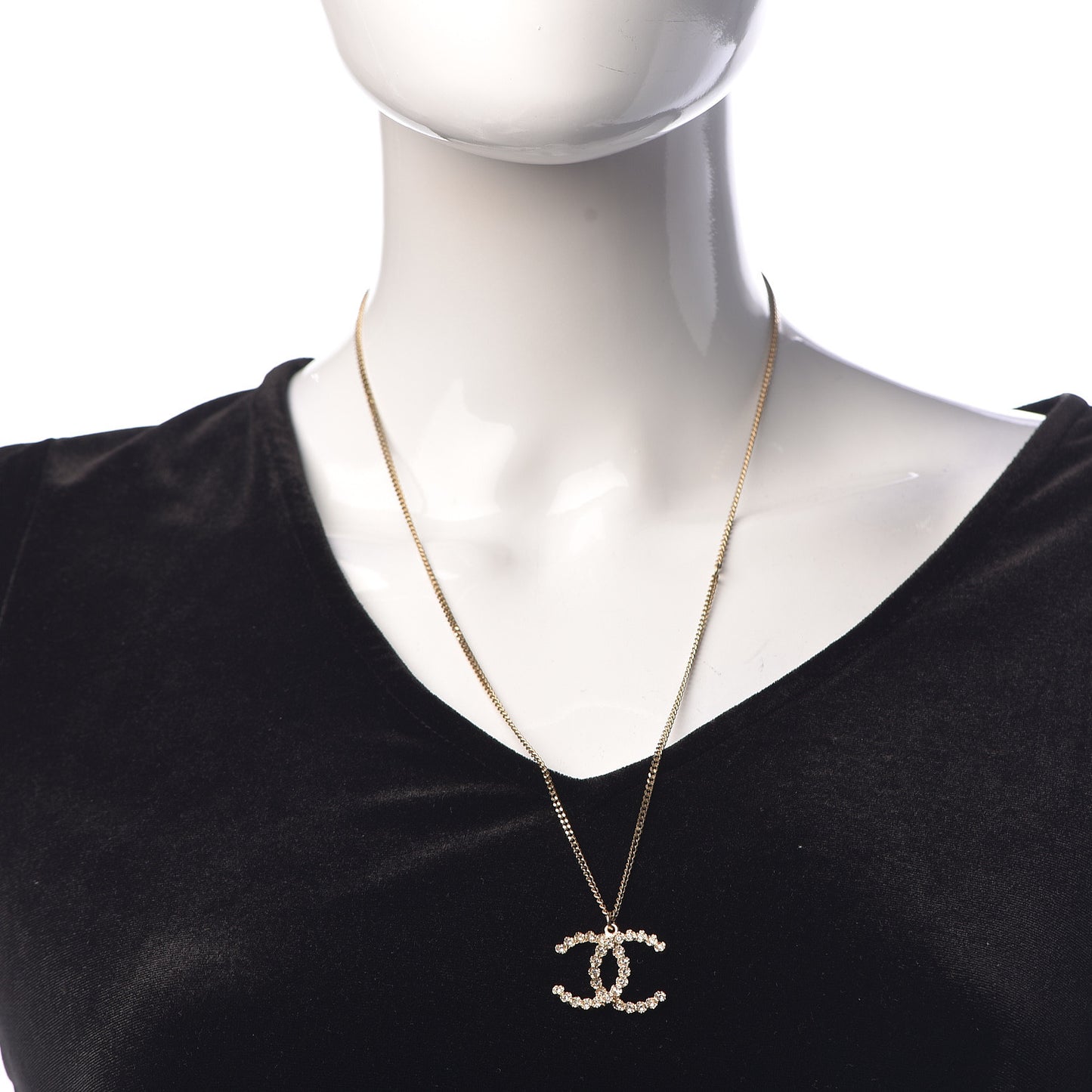 Crystal CC Necklace Gold