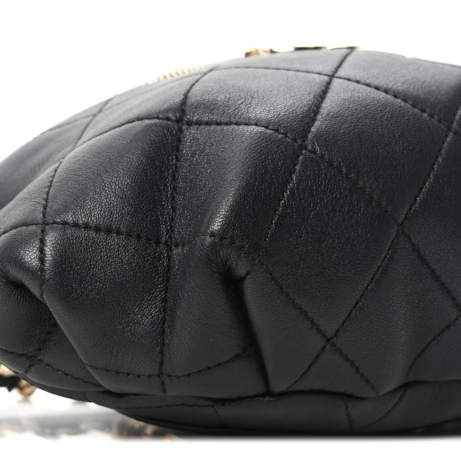 Chanel Lambskin Quilted Resin Bi-Color Waist Bag Fanny Pack Black 8 of 9