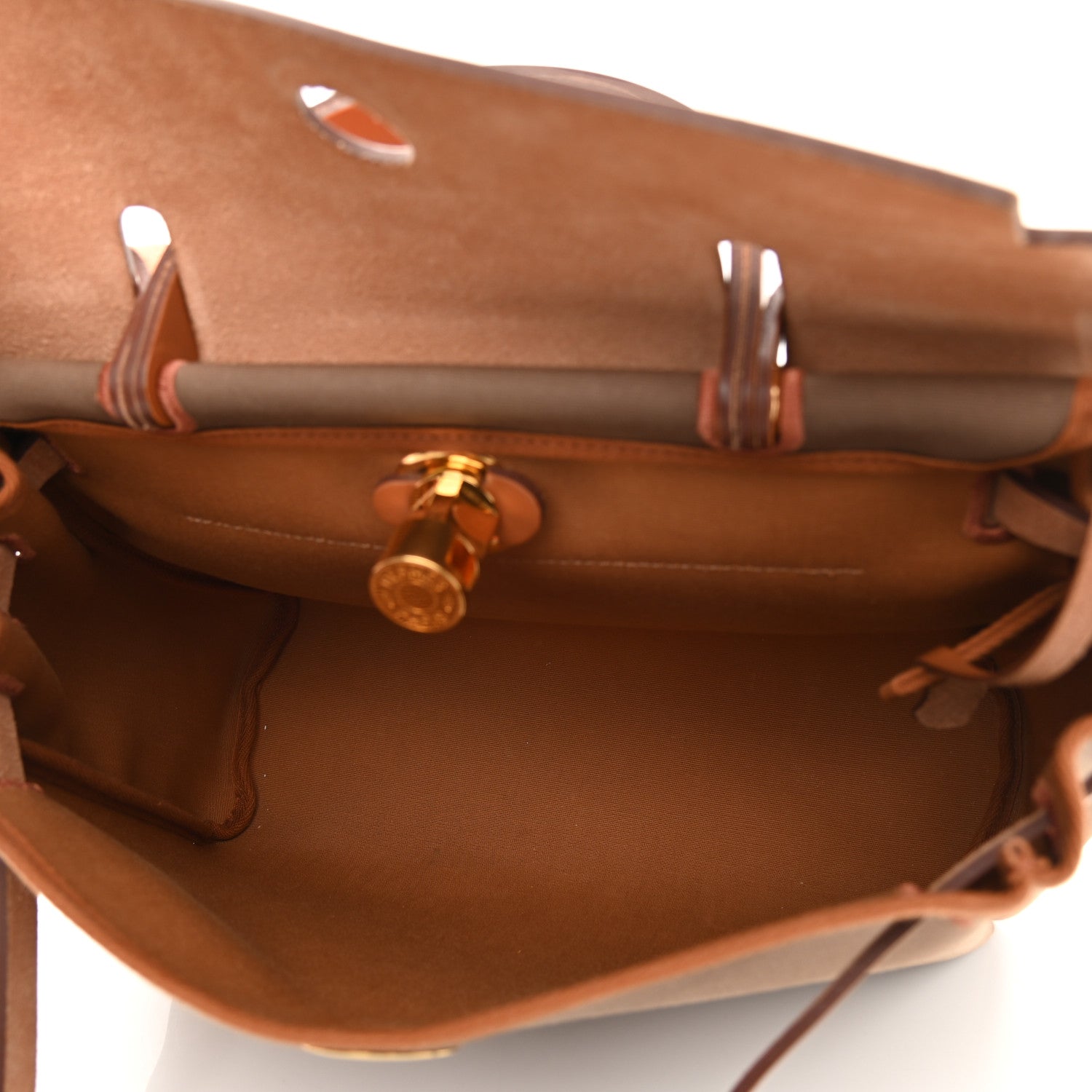 Hermes Vache Hunter Toile Herbag Zip 31 PM Etoupe Dune Fauve 6 of 13