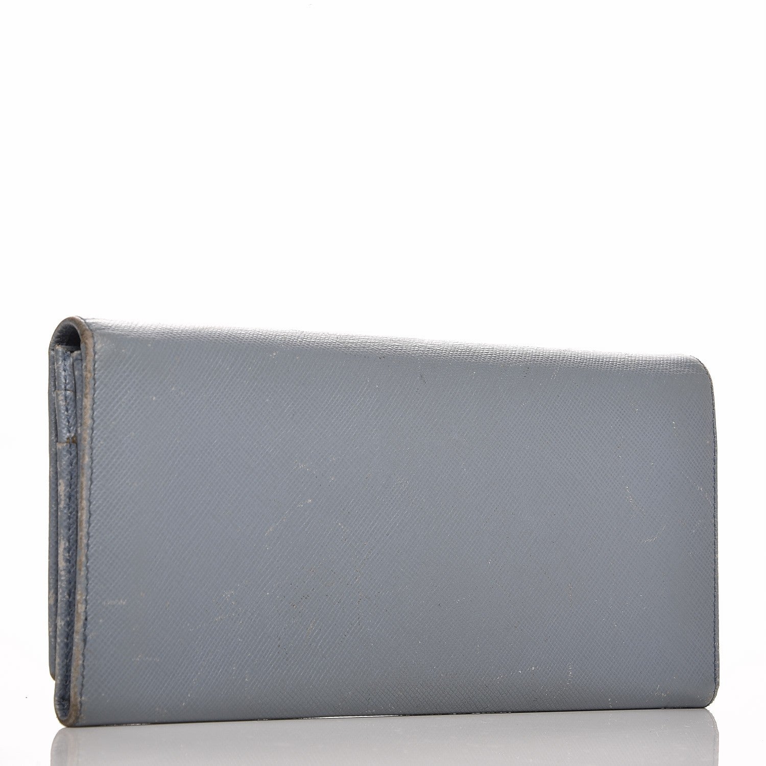 Prada Saffiano Triangle Continental Flap Wallet Pervinca 3 of 12