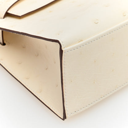 Hermes Ostrich Kelly Pochette Clutch Nata 8 of 10