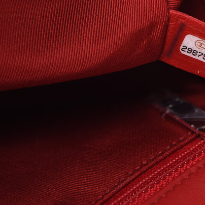Chanel Crumpled Calfskin Medium Chain All Over Flap Red 10 of 12