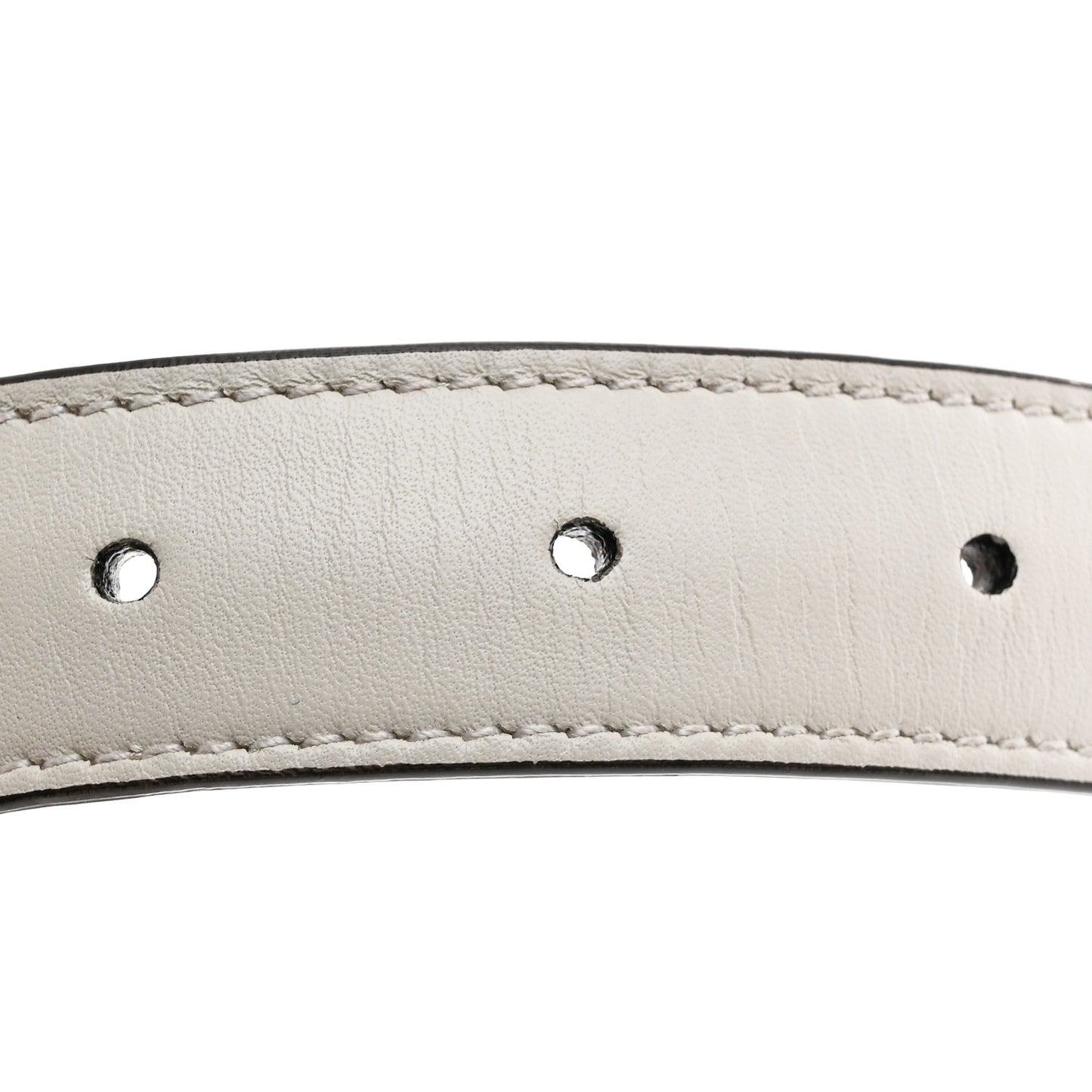 Efesto Leather Horsebit 25mm Belt 80 32 Mystic White