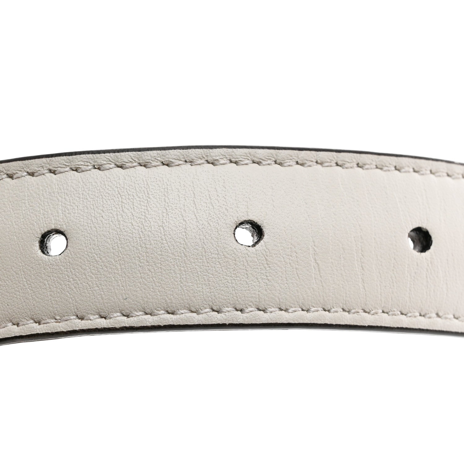 Gucci Efesto Leather Horsebit 25mm Belt 80 32 Mystic White 5 of 6