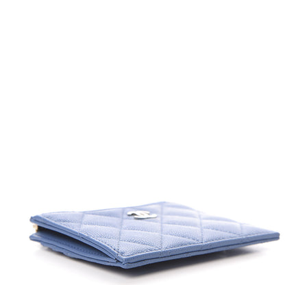 Chanel Caviar Quilted CC Zip Card Holder Blue 4 of 8