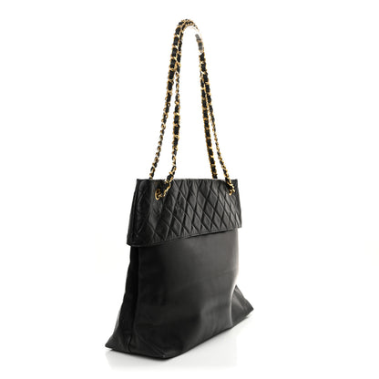 Chanel Lambskin Quilted Shopping Tote Black 3 of 18