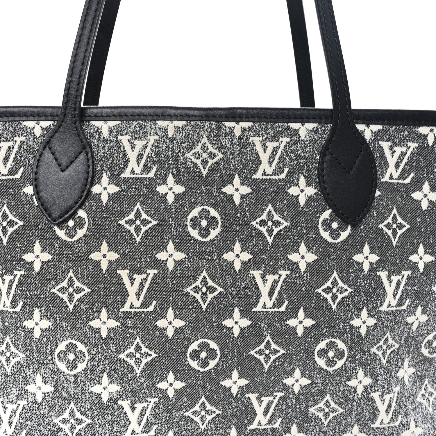 Louis Vuitton Denim Monogram Jacquard Neverfull MM Grey 8 of 10