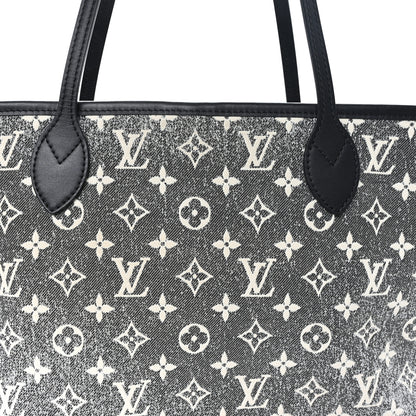 Louis Vuitton Denim Monogram Jacquard Neverfull MM Grey 8 of 10