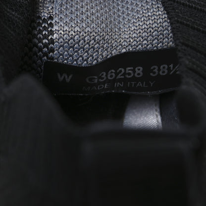 Chanel Fabric Suede Calfskin Womens CC Sneakers 38.5  Black Grey 7 of 7