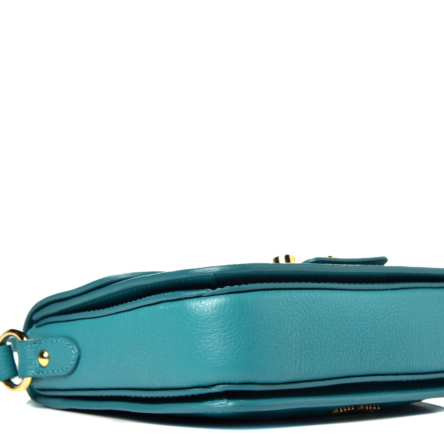 Miu Miu Goatskin Madras Shoulder Bag Turchese 7 of 8