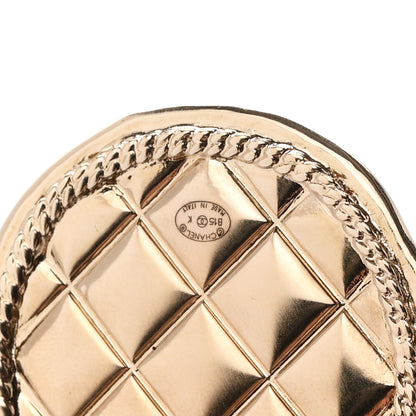 Chanel Metal Quilted CC Medallion Brooch Gold 3 of 4