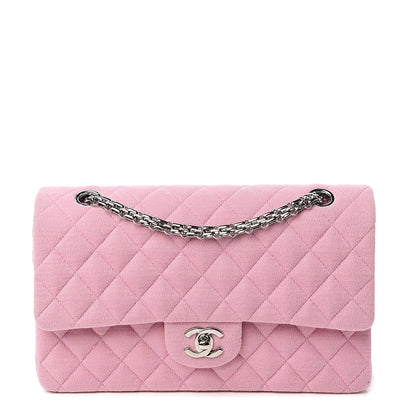 Chanel Jersey Quilted Small Double Flap Pink 1 of 13