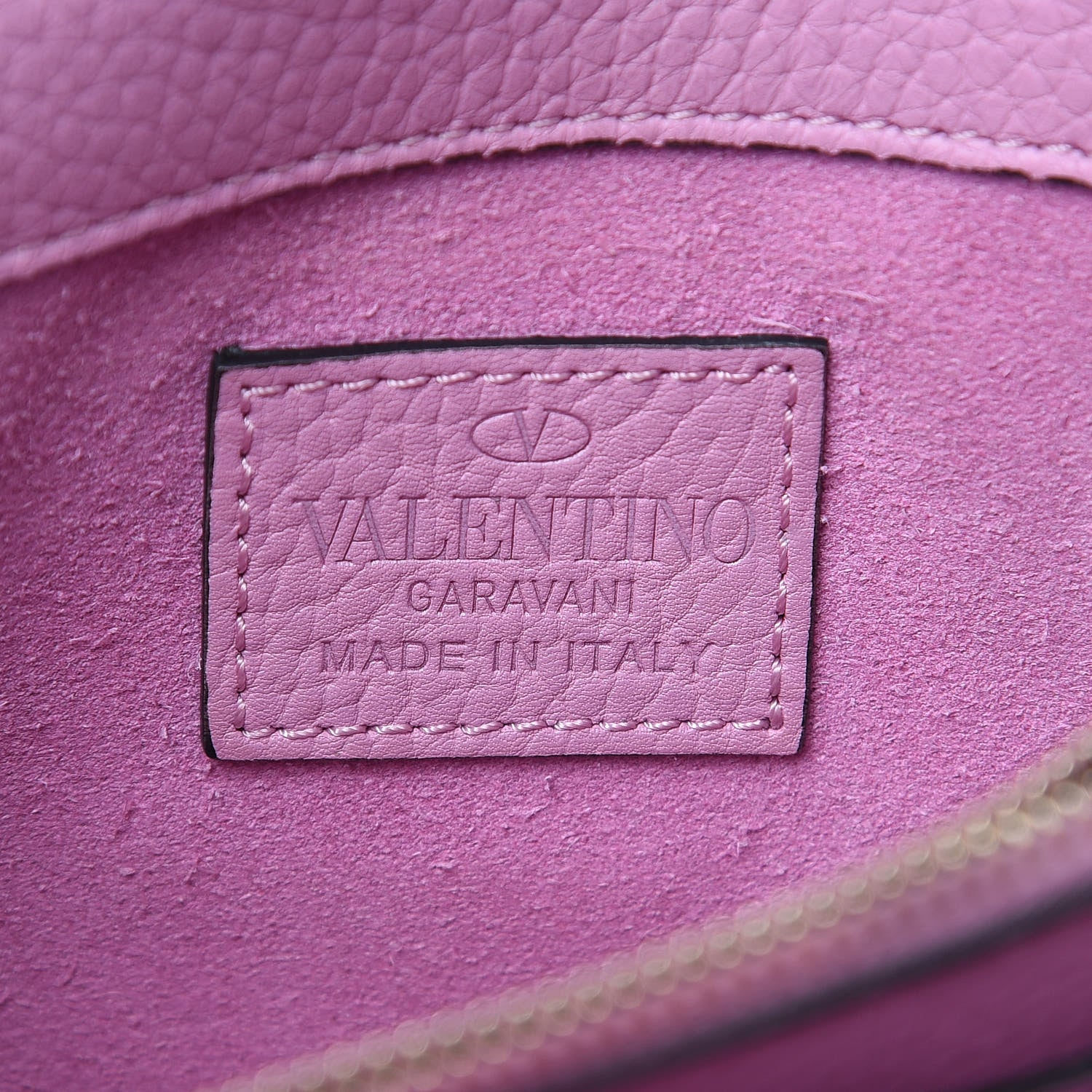 Valentino Garavani Grained Calfskin Rockstud Wallet on Chain Pink 6 of 11