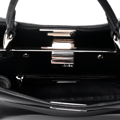 Fendi Nappa Lace Up Mini Peekaboo Iconic Satchel Black 5 of 9