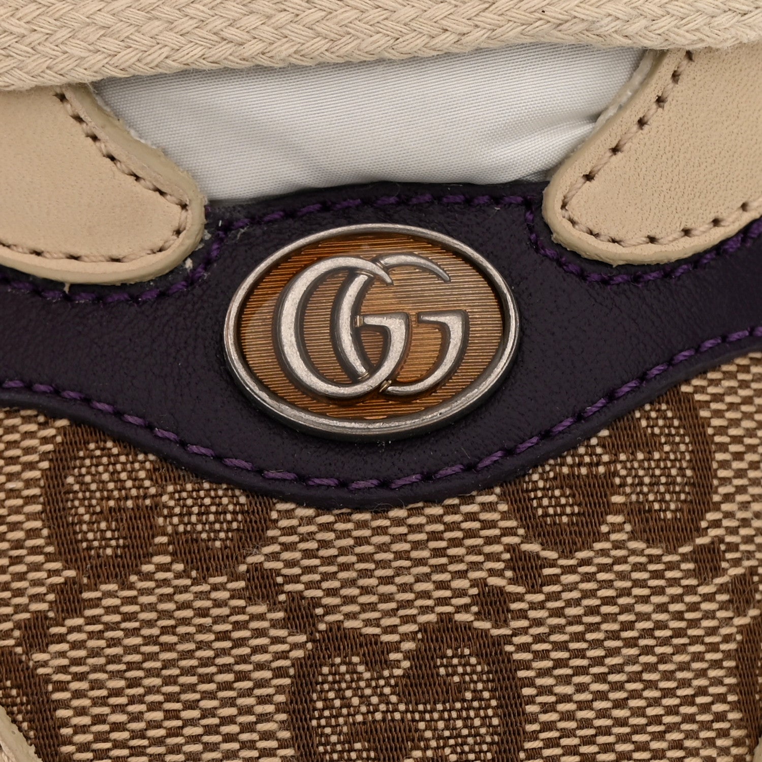Gucci GG Monogram Nubuck Web Womens Screener Sneakers 38 New Sand Dusty Milk 11 of 11