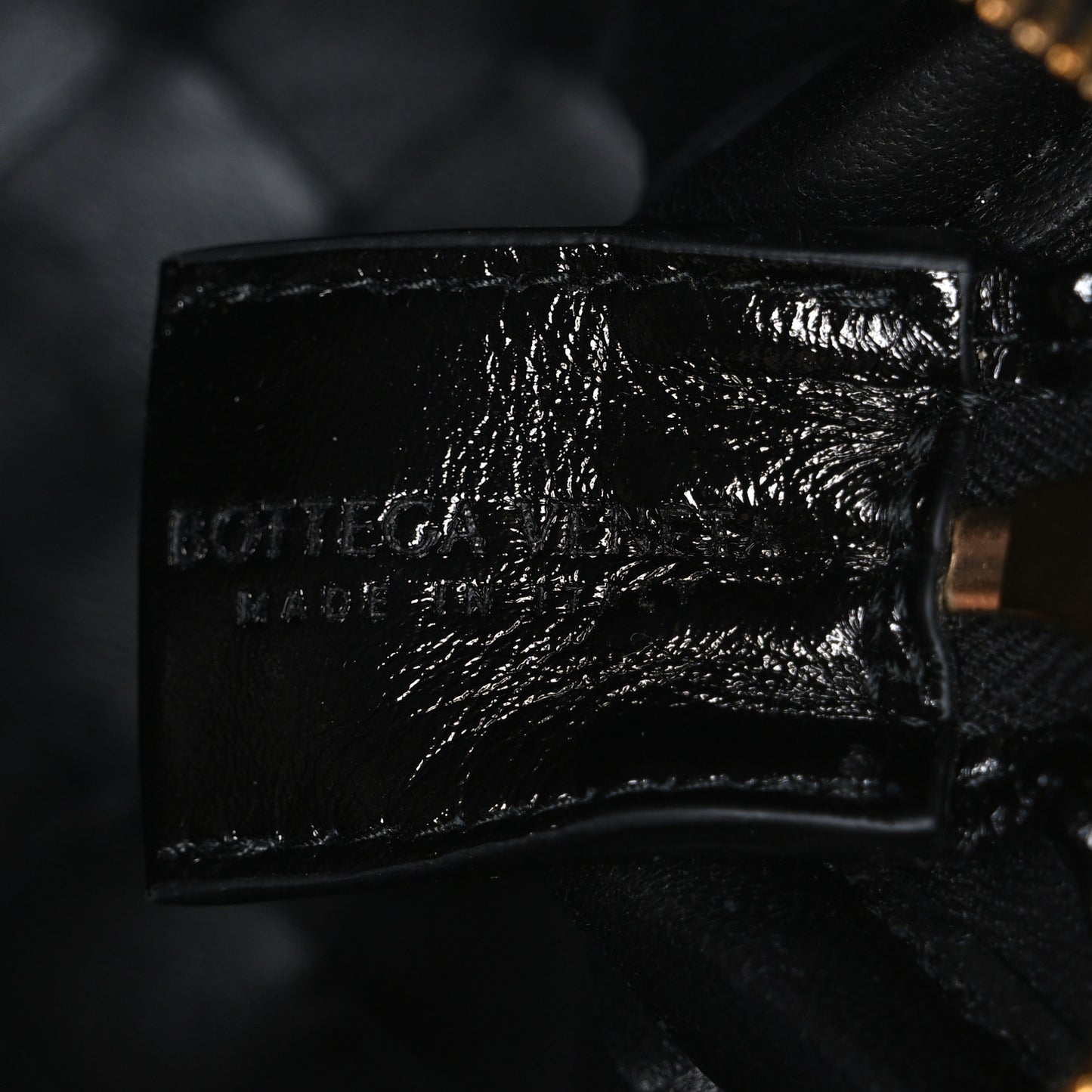Polished Nappa Intrecciato Metallic Knot Mini Loop Camera Bag Black