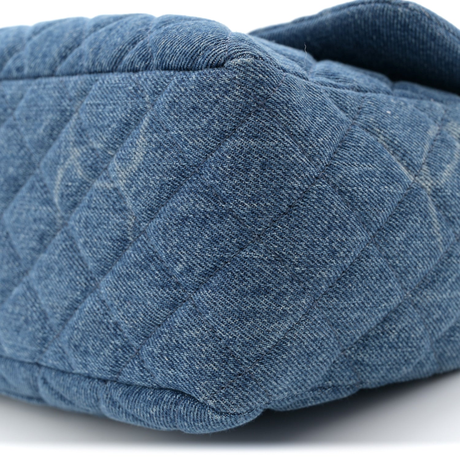 Chanel Denim Quilted CC Print Jumbo Single Flap Blue 10 of 11