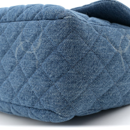 Chanel Denim Quilted CC Print Jumbo Single Flap Blue 10 of 11