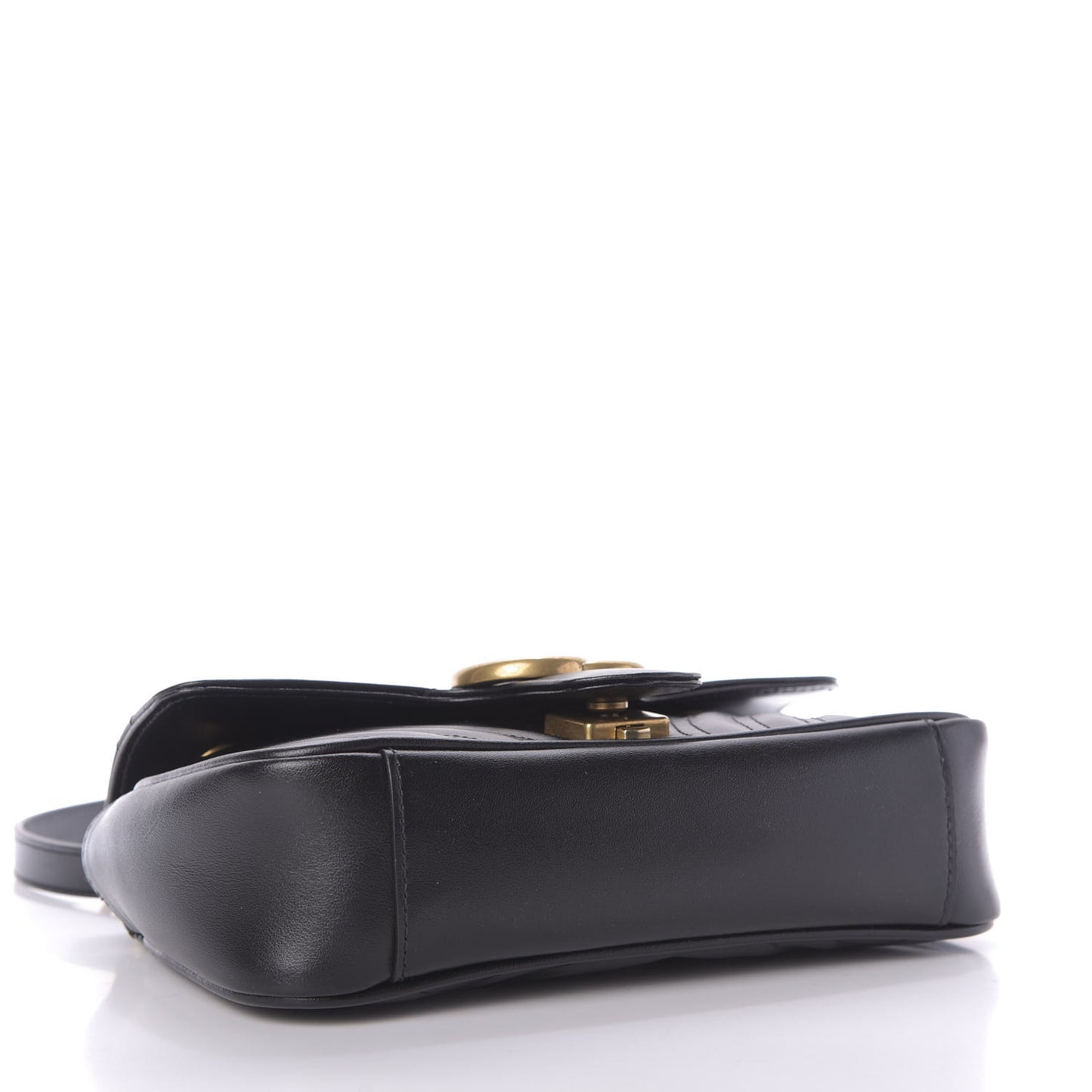 Calfskin Matelasse Mini GG Marmont Shoulder Bag Black