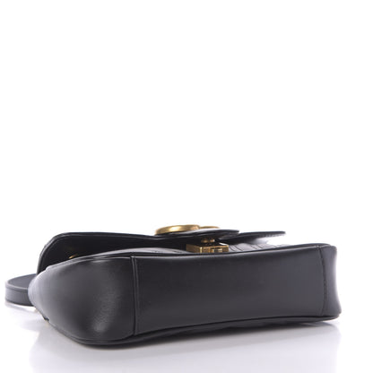 Gucci Calfskin Matelasse Mini GG Marmont Shoulder Bag Black 4 of 9