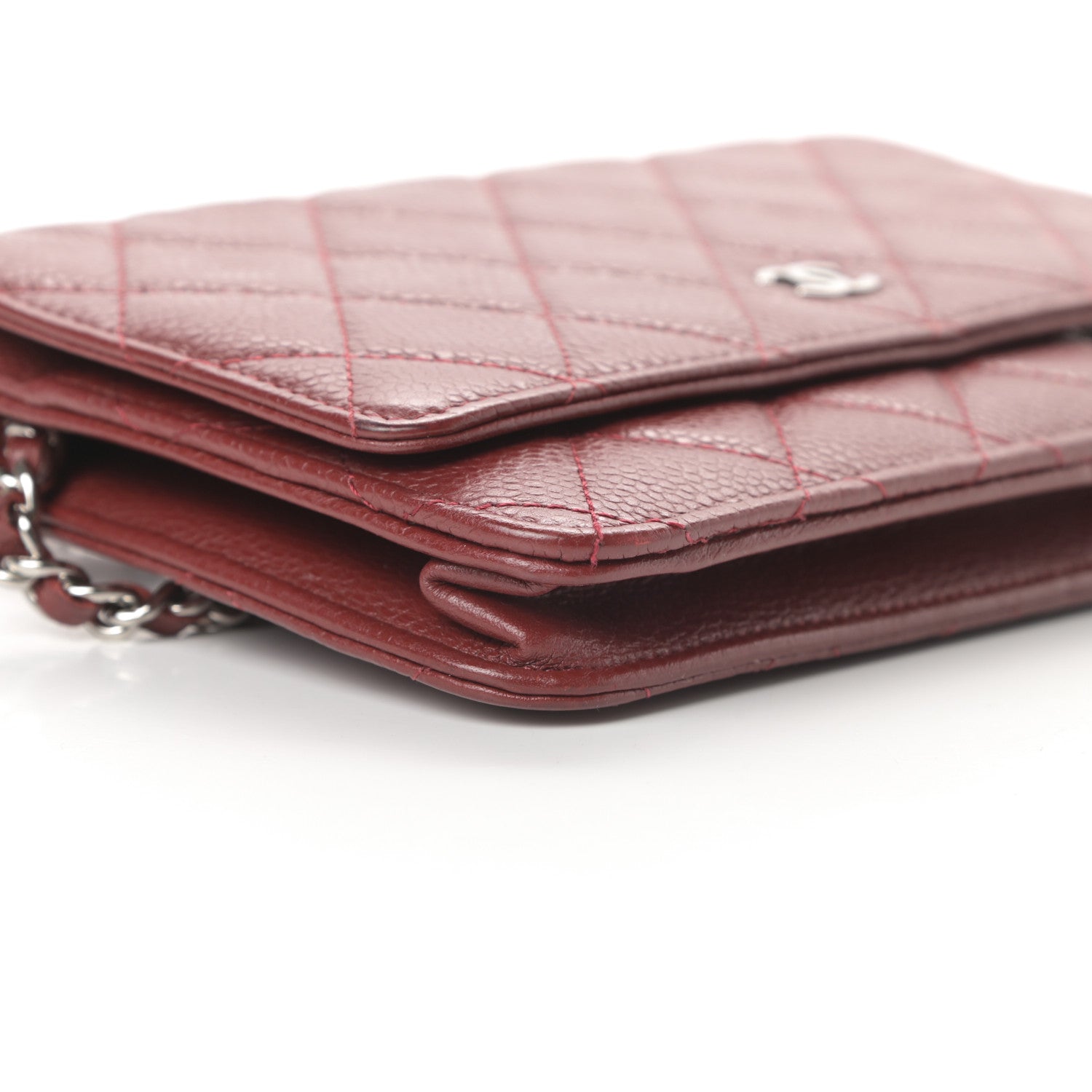 Chanel Caviar Quilted Wallet on Chain WOC Red 10 of 16