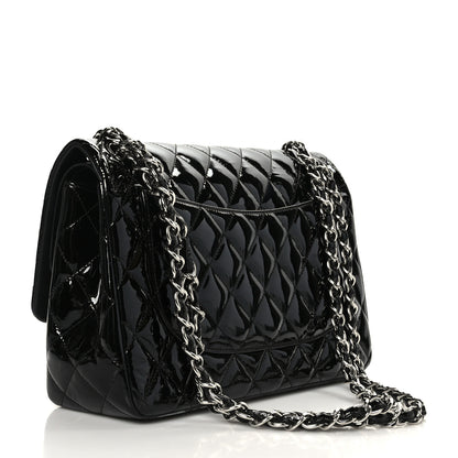 Chanel Patent Quilted Jumbo Double Flap Black 3 of 9