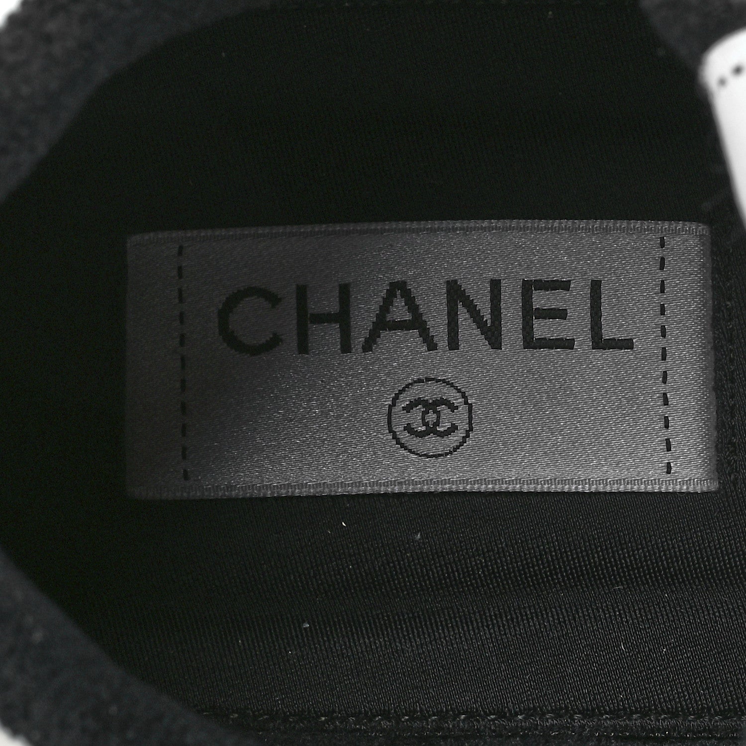 Chanel Grained Calfskin Fabric Womens Logo Sneakers 41White Black 8 of 9