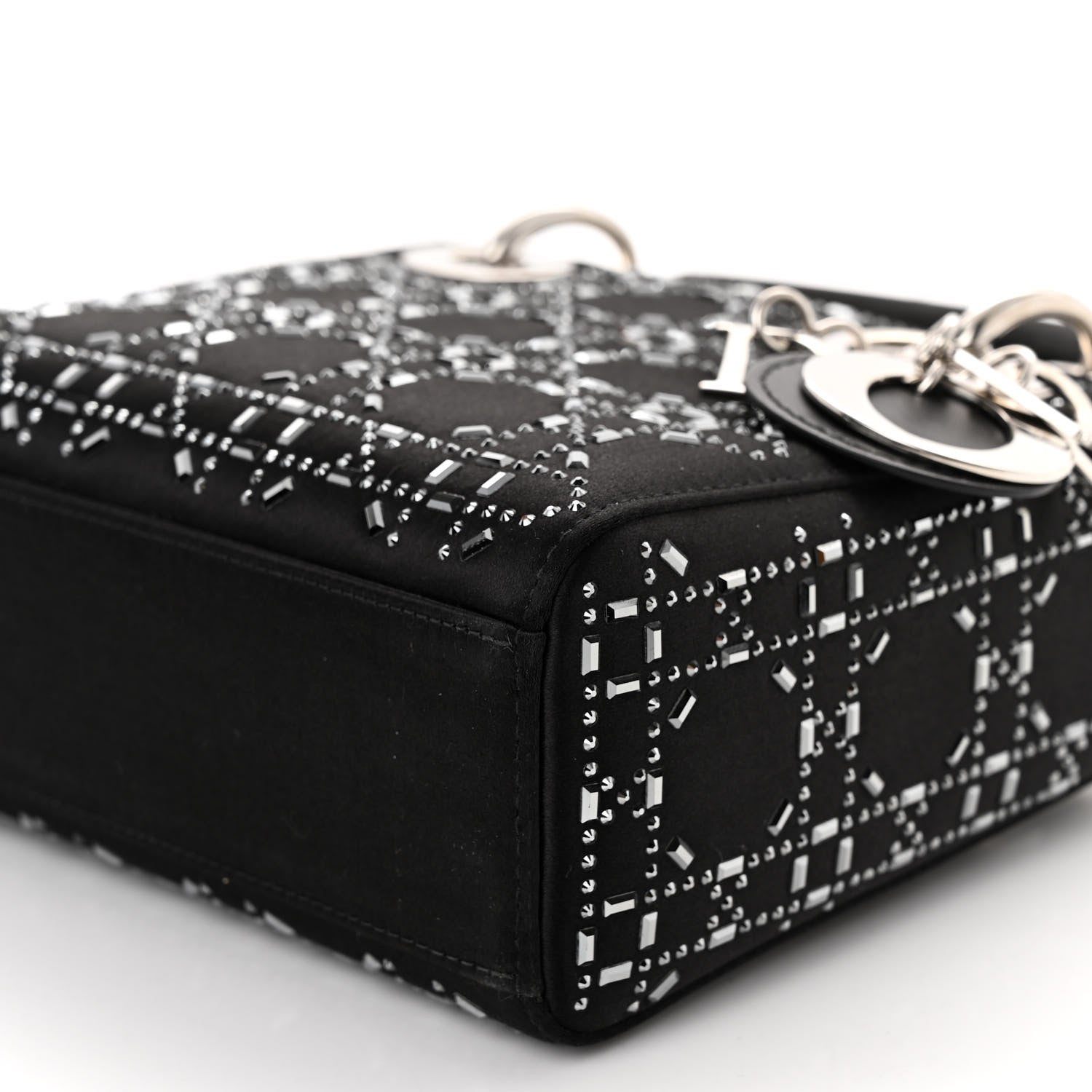 Christian Dior Satin Crystal Cannage Mini Lady Dior Black 9 of 9