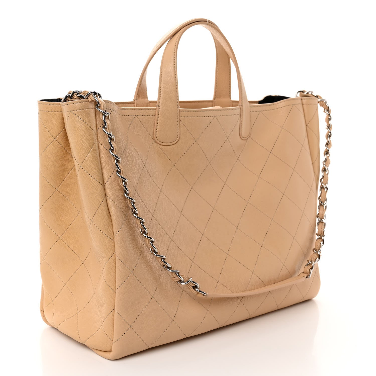 Chanel Caviar Stitched Large Shopping Tote Beige 3 of 10
