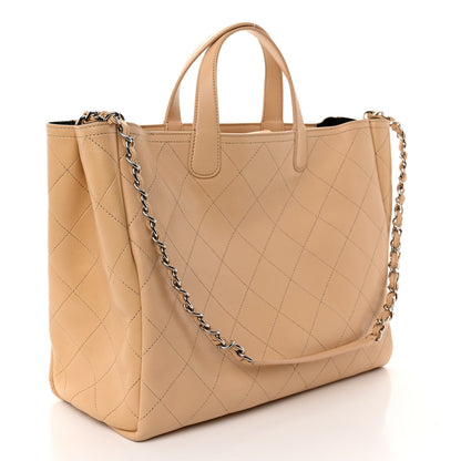 Chanel Caviar Stitched Large Shopping Tote Beige 3 of 10