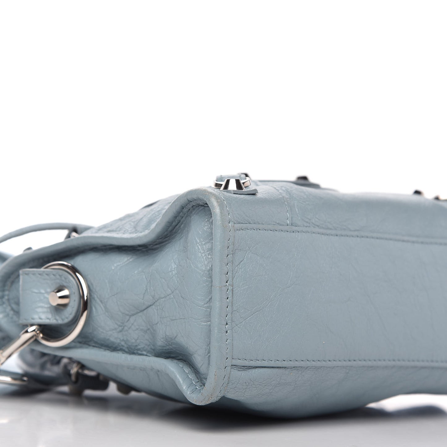 Agneau Classic Silver Hardware Mini City Bleu Gris