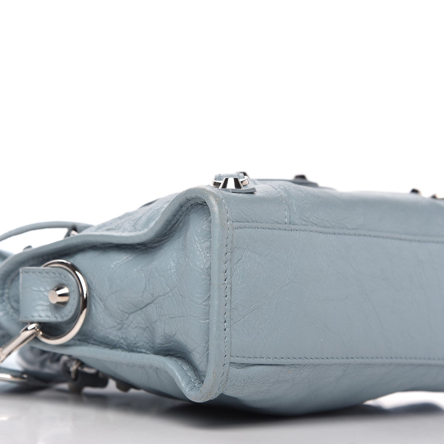 Balenciaga Agneau Classic Silver Hardware Mini City Bleu Gris 6 of 9